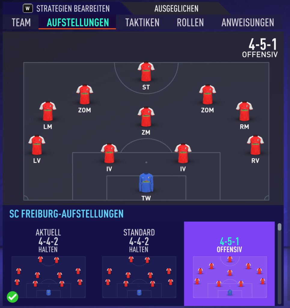 Fifa Karriere Rolle im Kader – Mannschaftsaufstellung0