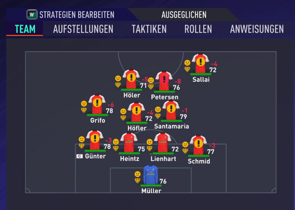 Fifa Karriere Rolle im Kader – Mannschaftsaufstellung01