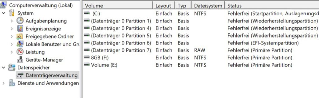 Windows: Partition auf Festplatte erstellen – im laufenden Betrieb 2 Windows Partition auf Festplatte erstellen – im laufenden Betrieb1