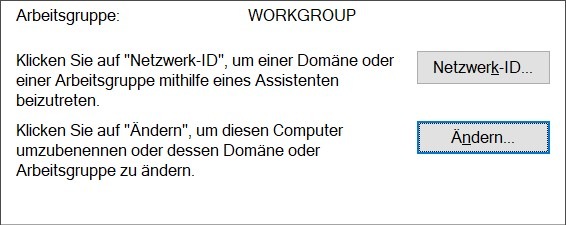 Windows: Arbeitsgruppennamen ändern – Lösung 2 Windows10 Arbeitsgruppennamen ändern – Lösun1