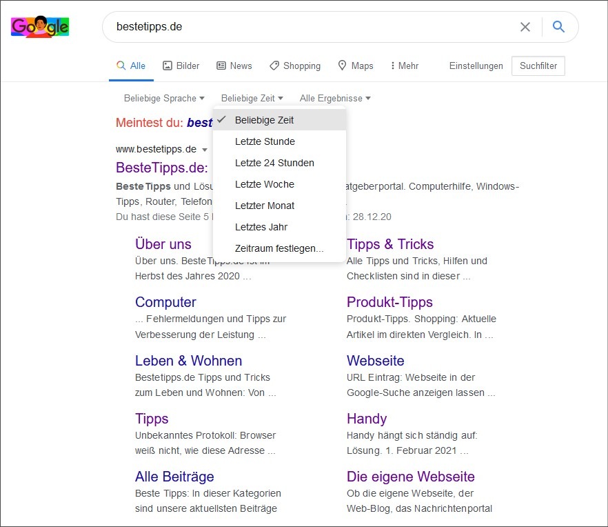 Google-Ergebnisse sortieren nach Datum – Lösung 3 Google Ergebnisse sortieren nach Datum – Lösung