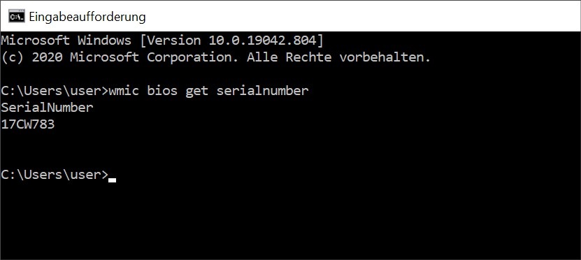 PC Seriennummer anzeigen – Lösung 2