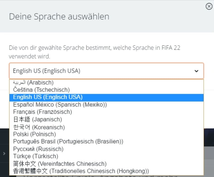 Fifa 22 auf Russisch Russische Version auf Deutsch umstellen – Lösung 2