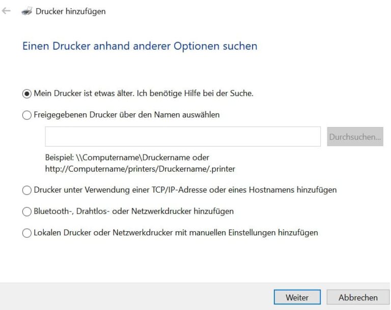 Windows 10 findet Drucker nicht Lösung