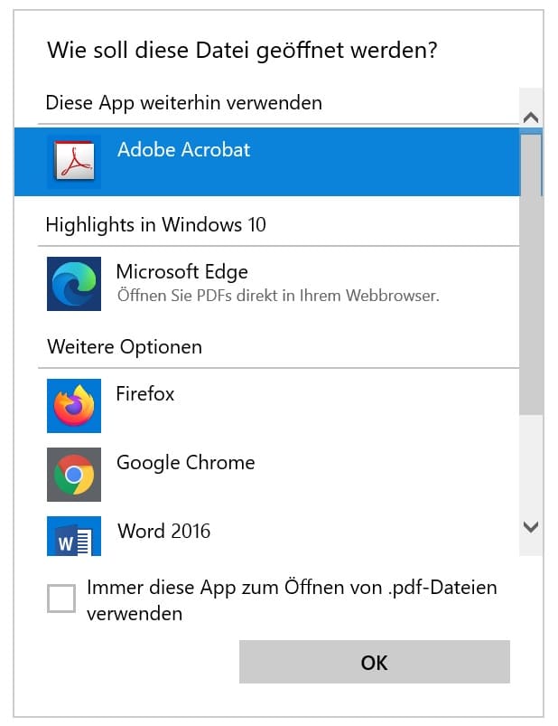 Windows 10 öffnet PDF-Datei nicht PDF-Dateien lassen sich nicht öffnen