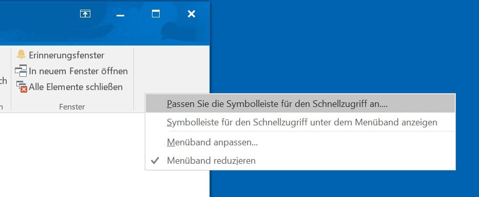 Outlook Menüleiste weg – Menüband bei Outlook ausgeblendet – Lösung 5 Outlook Menüleiste weg – Menüband bei Outlook ausgeblendet – Lösung2