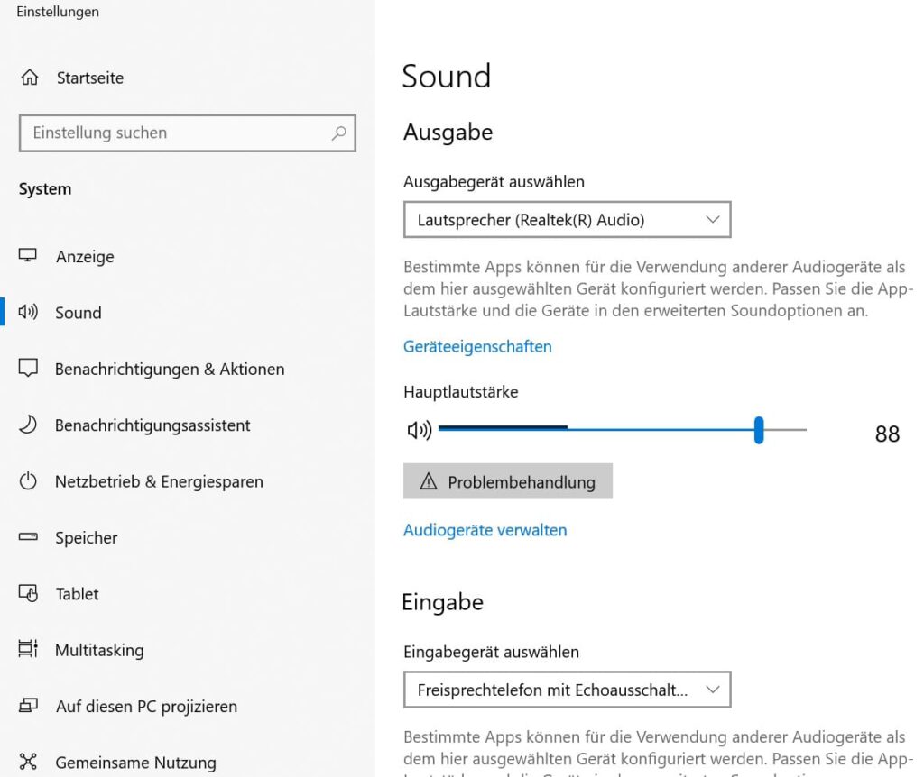 Windows 10 Sound-Balance einstellen Sound ändern1