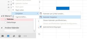 Outlook-Kalender l&auml;sst sich nicht freigeben - Kalender freigeben - L&ouml;sung