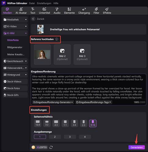 Viraler KI Schnee Bild Trend: Snow Fotos kostenlos mit Edimakor erstellen (inkl. Prompt) 15 image 5